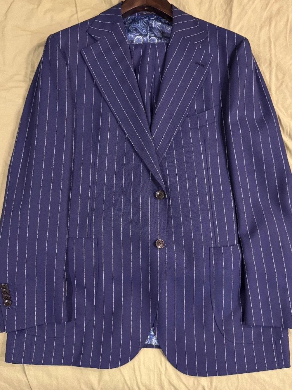Suitsupply Navy Pinstripe Drago Super 130 Suit